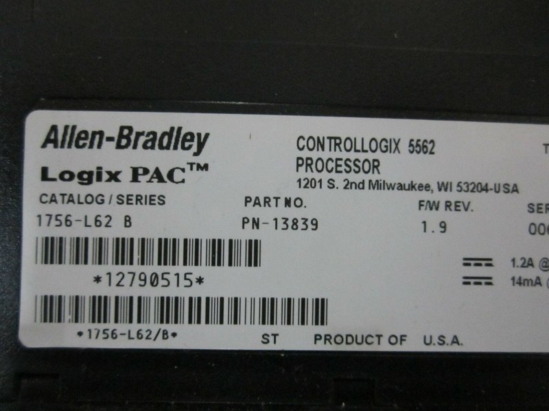 Allen Bradley ControlLogix 5562 Processor